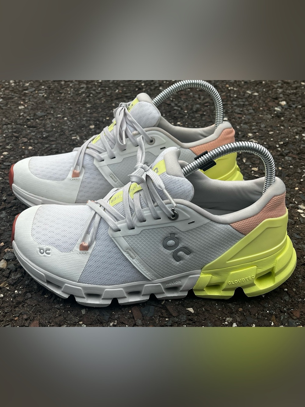 On Running White Neon Yellow Peach Women's Sneakers